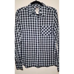 Patagonia Women's SZ 8 Organic Cotton Gingham Button Down Shirt  Hiking Vacation